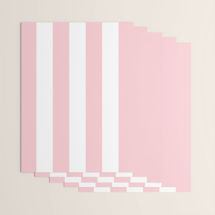 Large White and Light Millennial Pink Pastel Circus Tent Stripe Wrapping Paper Gallery Image 3