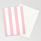 Large White and Light Millennial Pink Pastel Circus Tent Stripe Stationery Card Gallery Image 2