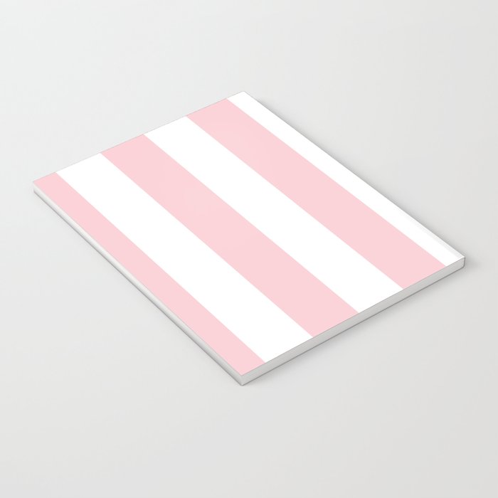 Large White and Light Millennial Pink Pastel Circus Tent Stripe Notebook Gallery Image 3