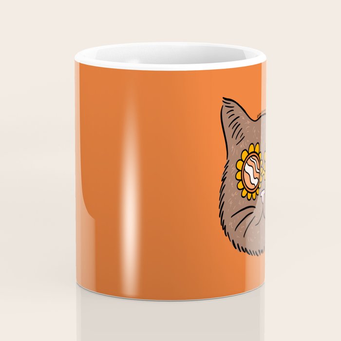 Brown Groovy Cat Coffee Mug Gallery Image 4