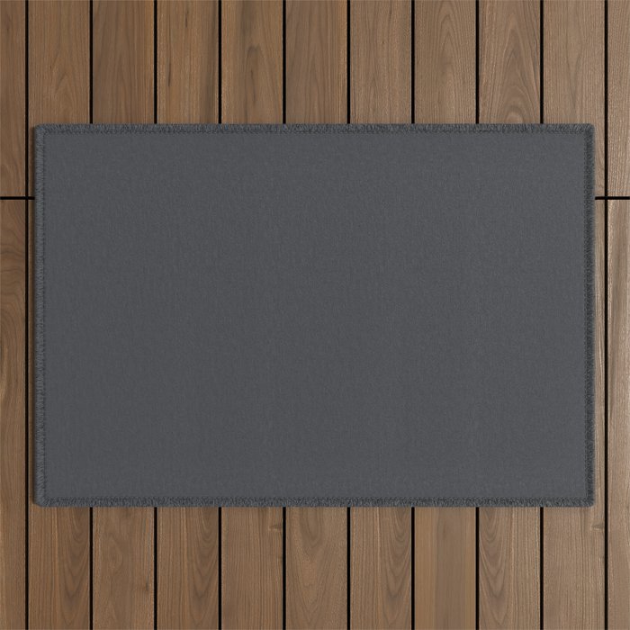ASPHALT SOLID COLOR Plain Dark Neutral Shade  Outdoor Rug Gallery Image 1