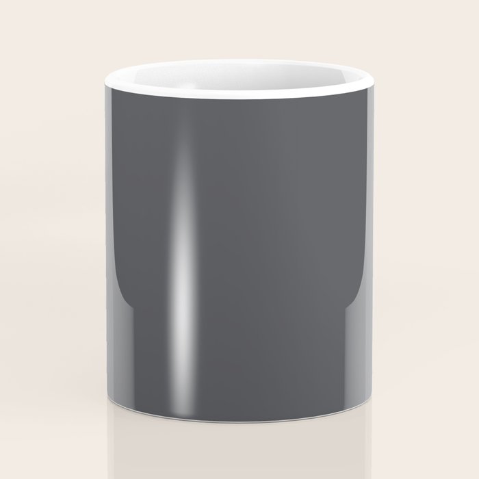 ASPHALT SOLID COLOR Plain Dark Neutral Shade  Coffee Mug Gallery Image 4