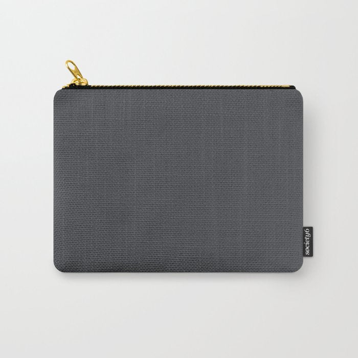 ASPHALT SOLID COLOR Plain Dark Neutral Shade  Carry All Pouch Gallery Image 1