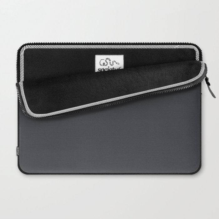 ASPHALT SOLID COLOR Plain Dark Neutral Shade  Laptop Sleeve Gallery Image 2