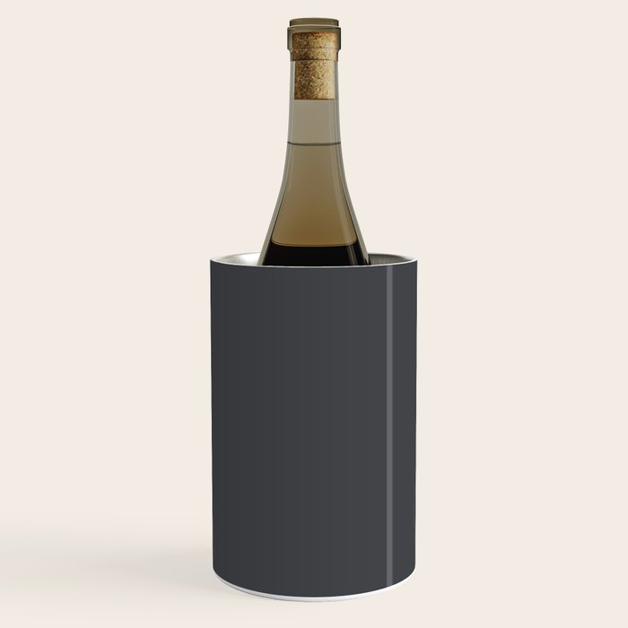 ASPHALT SOLID COLOR Plain Dark Neutral Shade  Wine Chiller Gallery Image 2