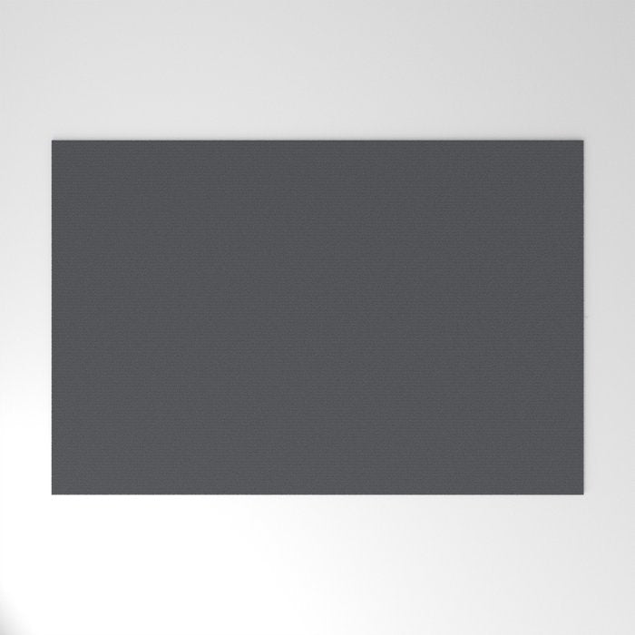 ASPHALT SOLID COLOR Plain Dark Neutral Shade  Welcome Mat Gallery Image 1