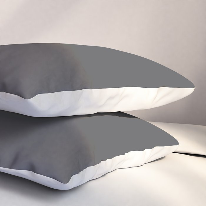 ASPHALT SOLID COLOR Plain Dark Neutral Shade  Pillow Sham Gallery Image 3