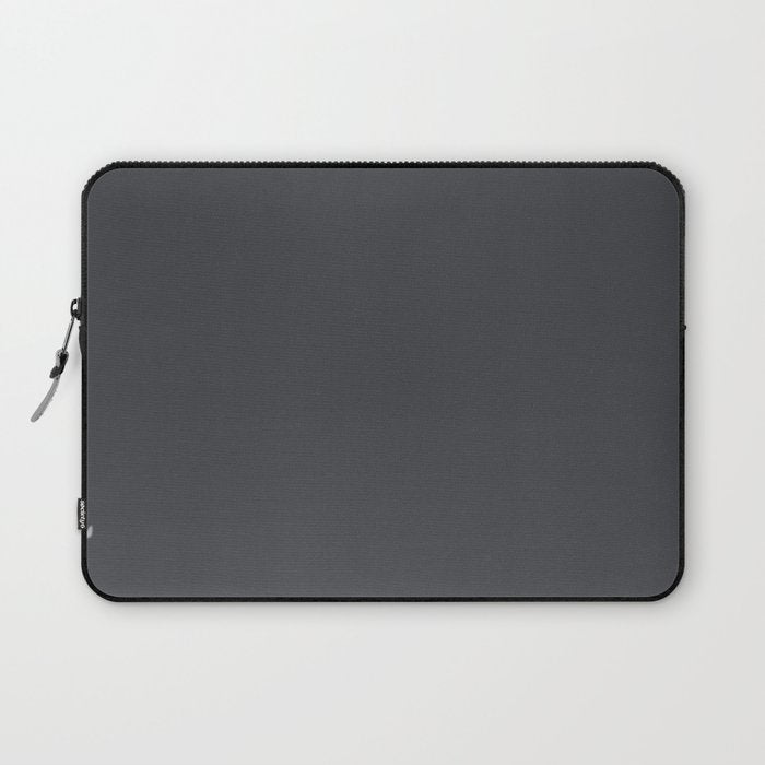 ASPHALT SOLID COLOR Plain Dark Neutral Shade  Laptop Sleeve Gallery Image 1