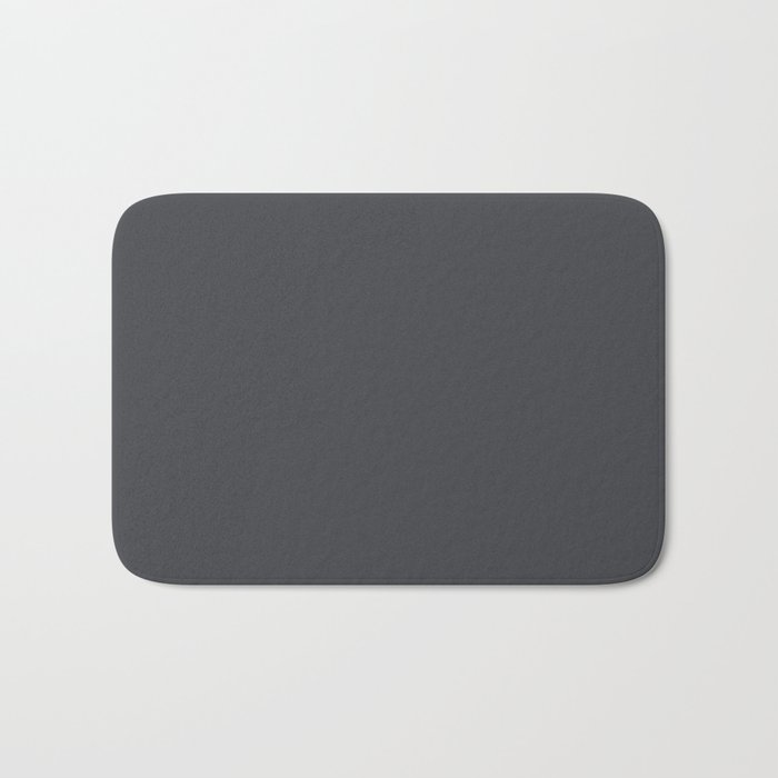 ASPHALT SOLID COLOR Plain Dark Neutral Shade  Bath Mat Gallery Image 1
