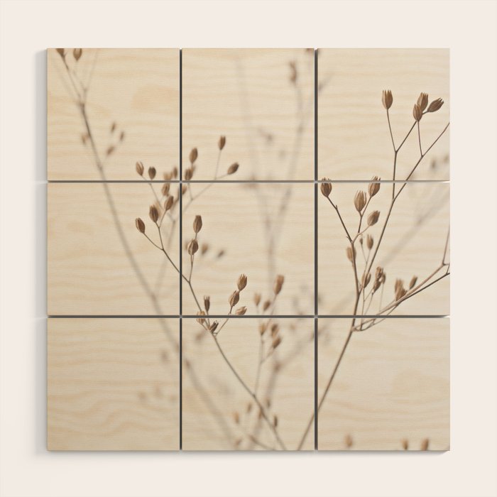 WILDFLOWERS NATURAL BEIGE 1 Wood Wall Art Gallery Image 1