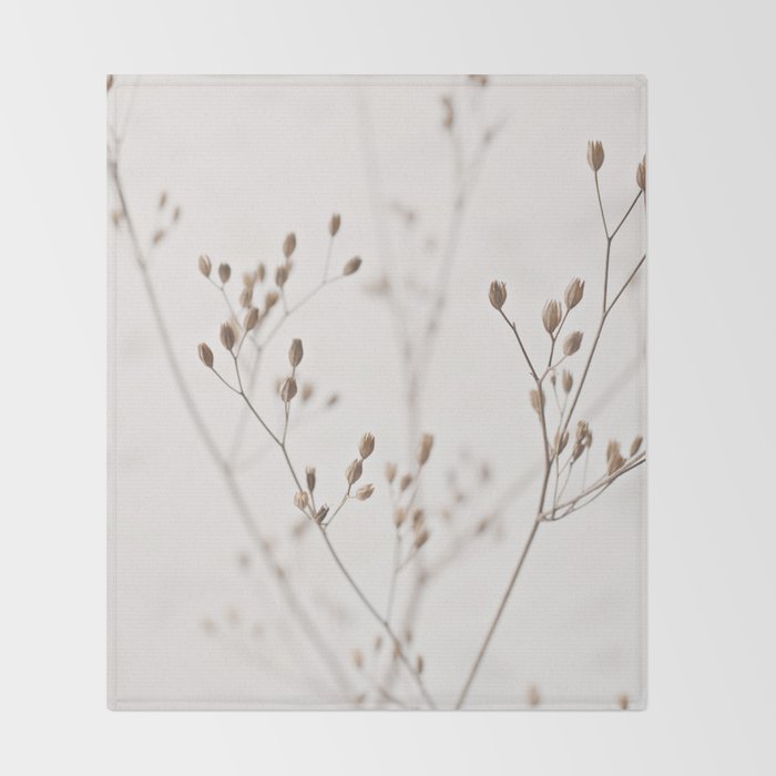 WILDFLOWERS NATURAL BEIGE 1 Throw Blanket Gallery Image 2