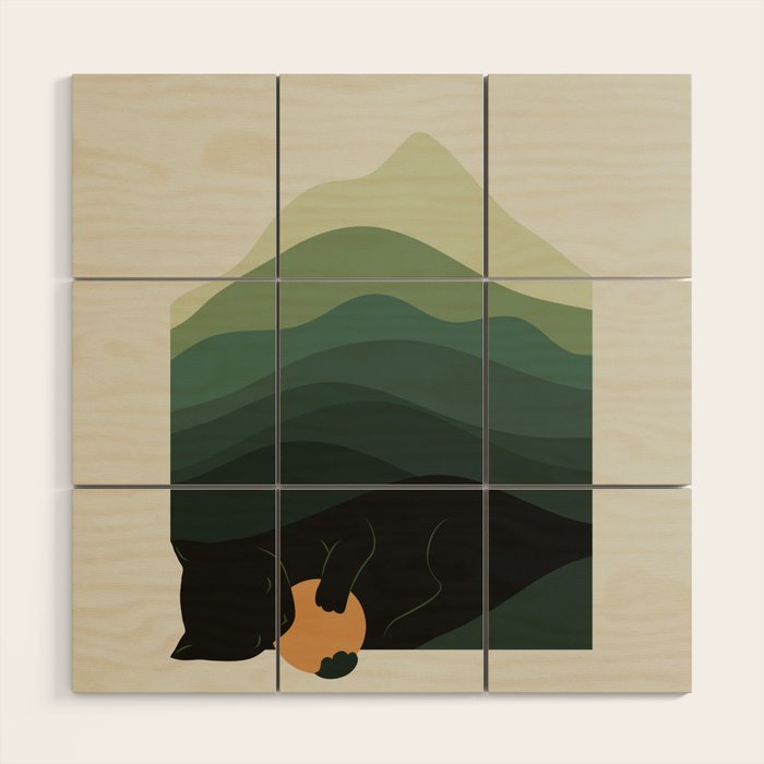 Cat Landscape 8B: Where does the Sun go? Wood Wall Art Gallery Image 1