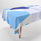 mid century modern organic blue Tablecloth Gallery Image 1