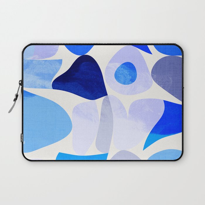 mid century modern organic blue Laptop Sleeve Gallery Image 1