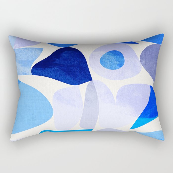 mid century modern organic blue Rectangular Pillow Gallery Image 2