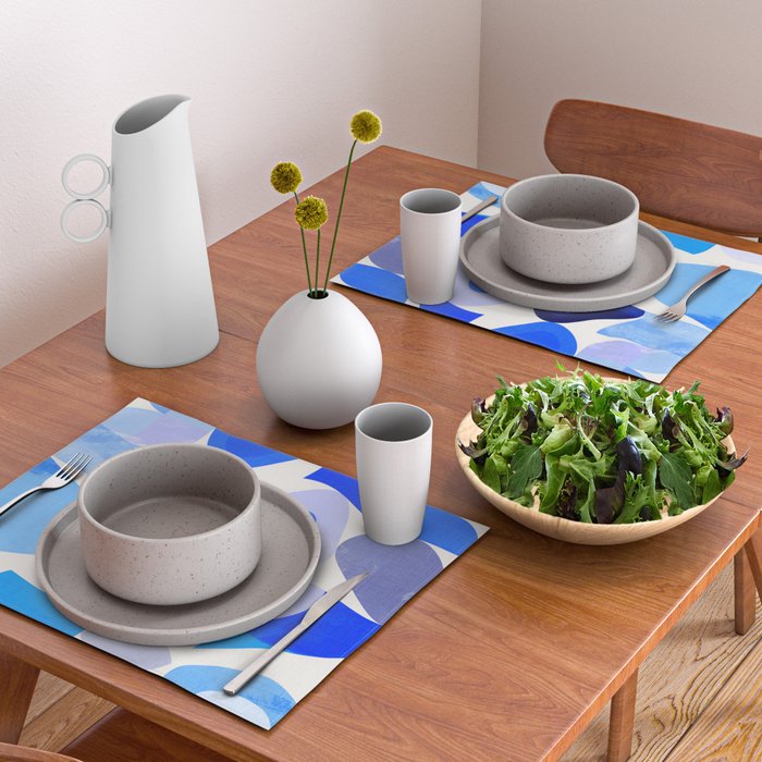 mid century modern organic blue Placemat Gallery Image 2