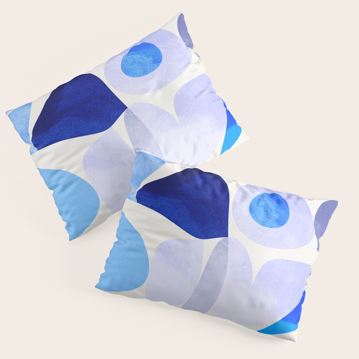mid century modern organic blue Pillow Sham Gallery Image 1