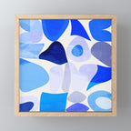mid century modern organic blue Mini Art Print Gallery Image 1