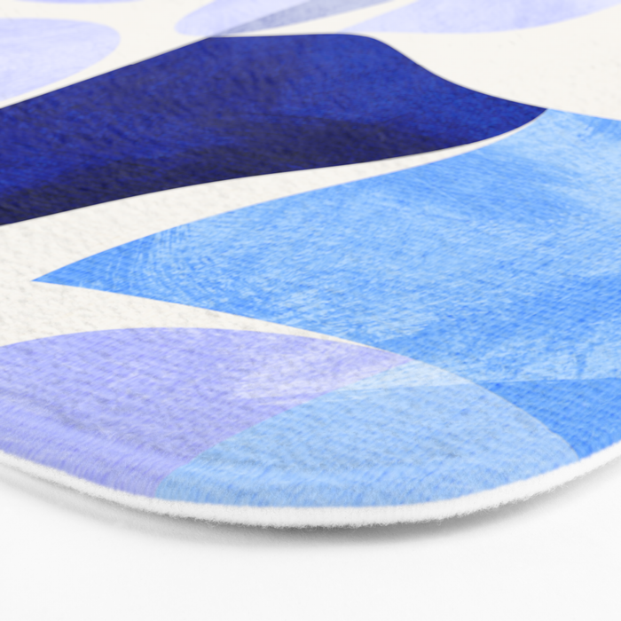 mid century modern organic blue Bath Mat Gallery Image 3