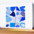 mid century modern organic blue Wall Mural Gallery Image 2