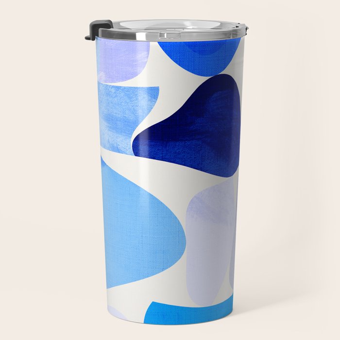 mid century modern organic blue Travel Mug Gallery Image 3