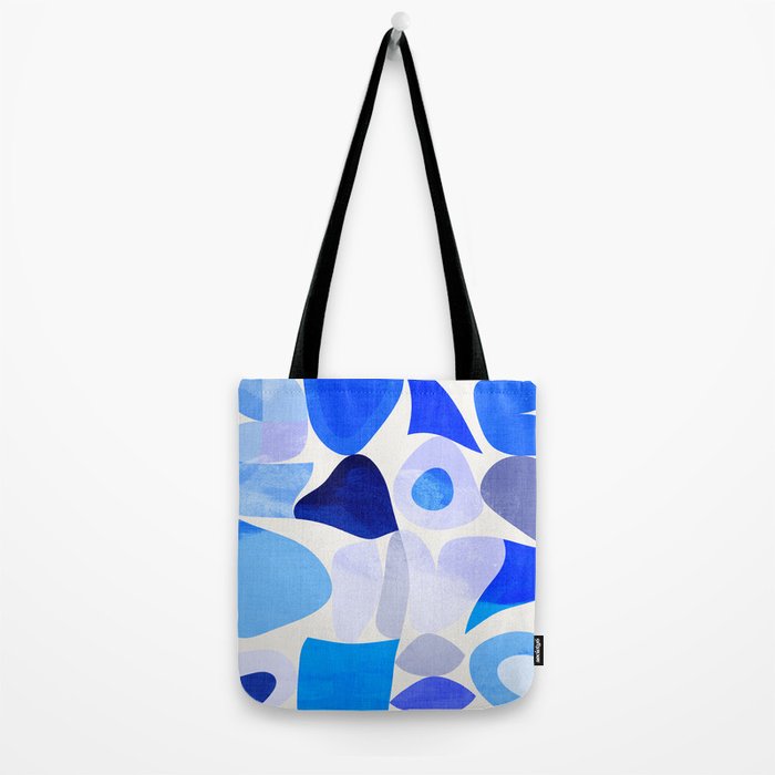 mid century modern organic blue Tote Bag Gallery Image 2