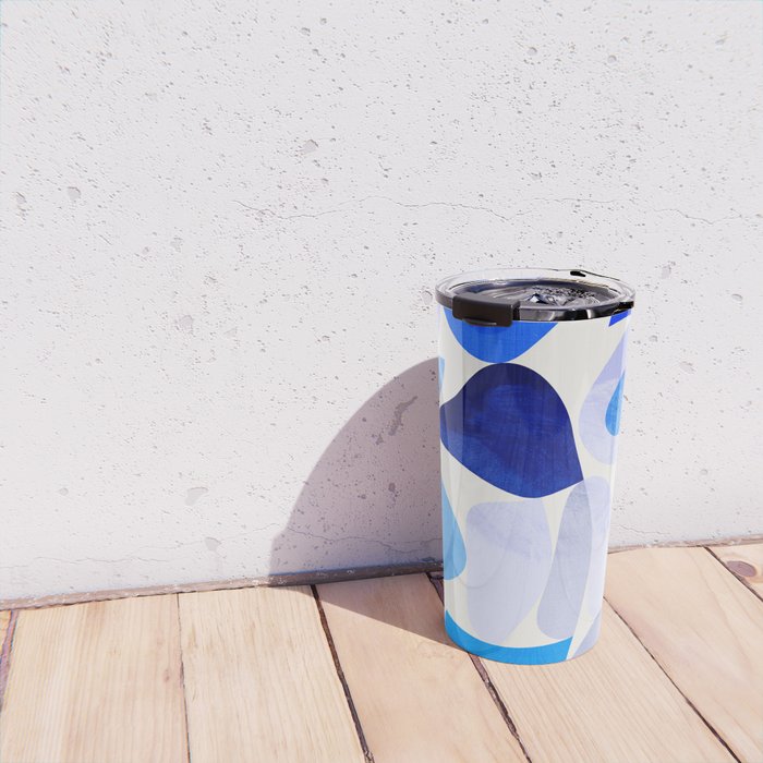 mid century modern organic blue Travel Mug Gallery Image 4