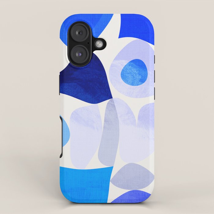 mid century modern organic blue iPhone Case Gallery Image 1