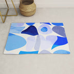 mid century modern organic blue Rug Gallery Image 1