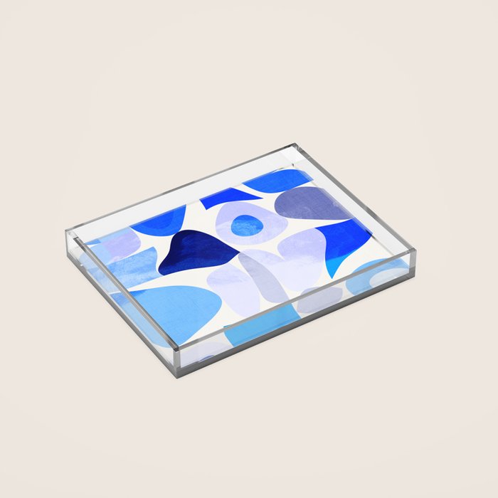 mid century modern organic blue Acrylic Tray Gallery Image 2