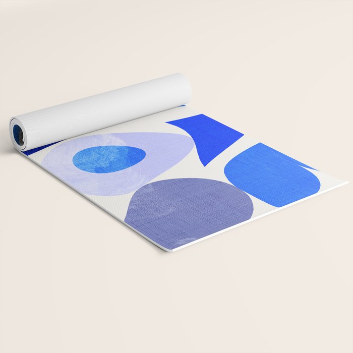 mid century modern organic blue Yoga Mat Gallery Image 2