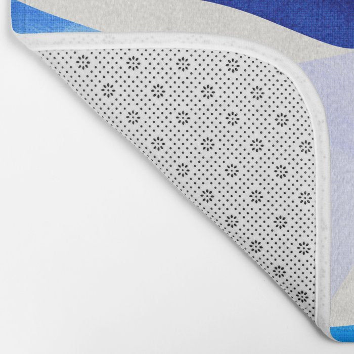 mid century modern organic blue Bath Mat Gallery Image 2