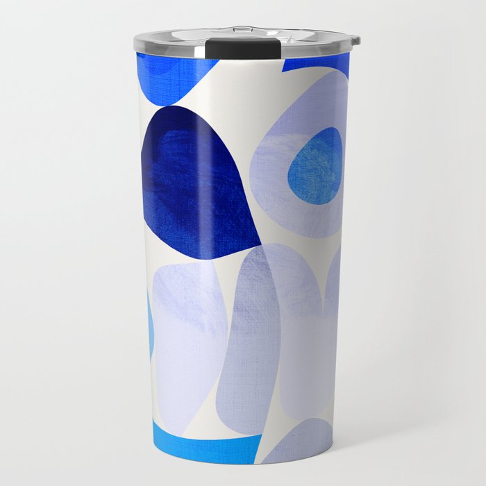 mid century modern organic blue Travel Mug Gallery Image 1