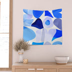 mid century modern organic blue Wall Tapestry Gallery Image 2
