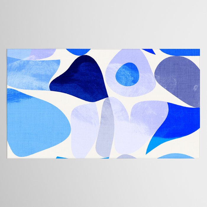 mid century modern organic blue Tablecloth Gallery Image 2