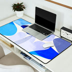mid century modern organic blue Desk Mat Gallery Image 2