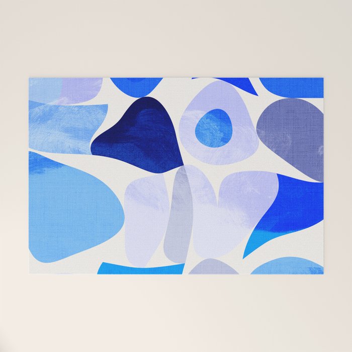 mid century modern organic blue Welcome Mat Gallery Image 1