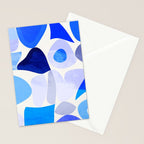 mid century modern organic blue Stationery Card Gallery Image 2