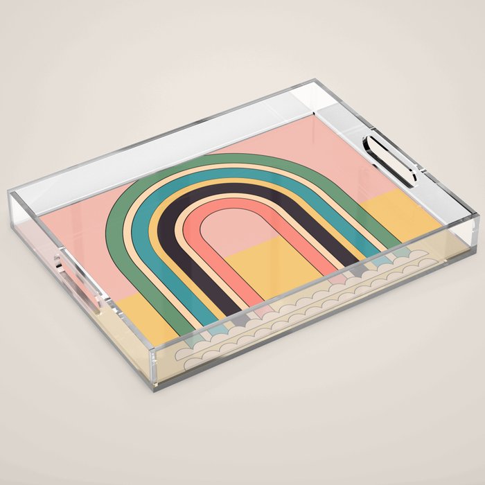 Geometric Abstraction Rainbow Acrylic Tray Gallery Image 1