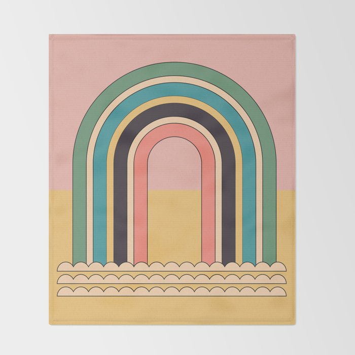 Geometric Abstraction Rainbow Throw Blanket Gallery Image 2