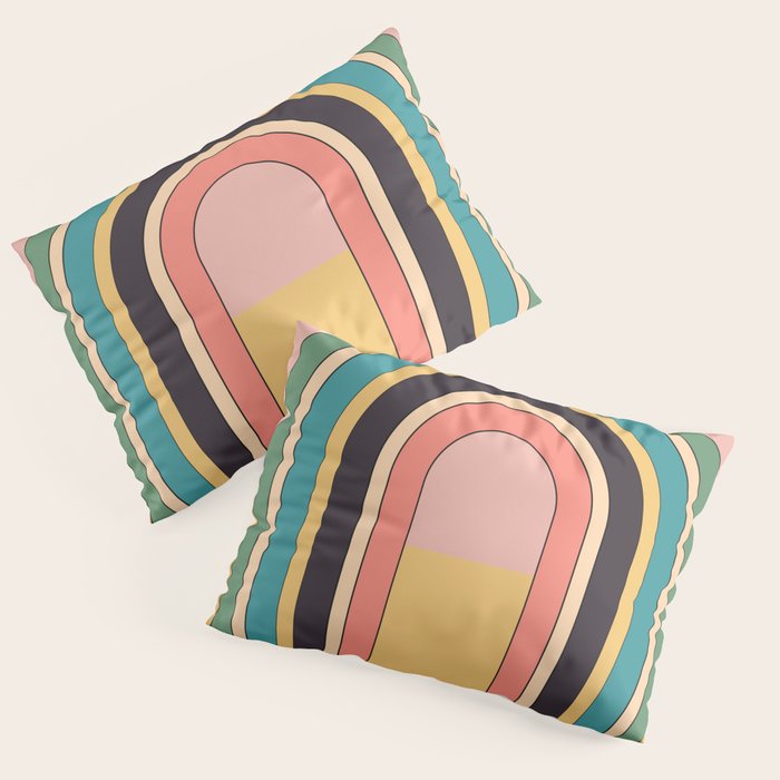 Geometric Abstraction Rainbow Pillow Sham Gallery Image 3