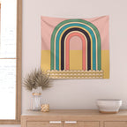 Geometric Abstraction Rainbow Wall Tapestry Gallery Image 2