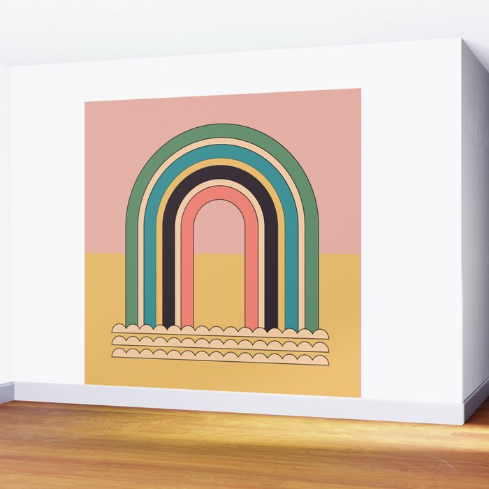 Geometric Abstraction Rainbow Wall Mural Gallery Image 2