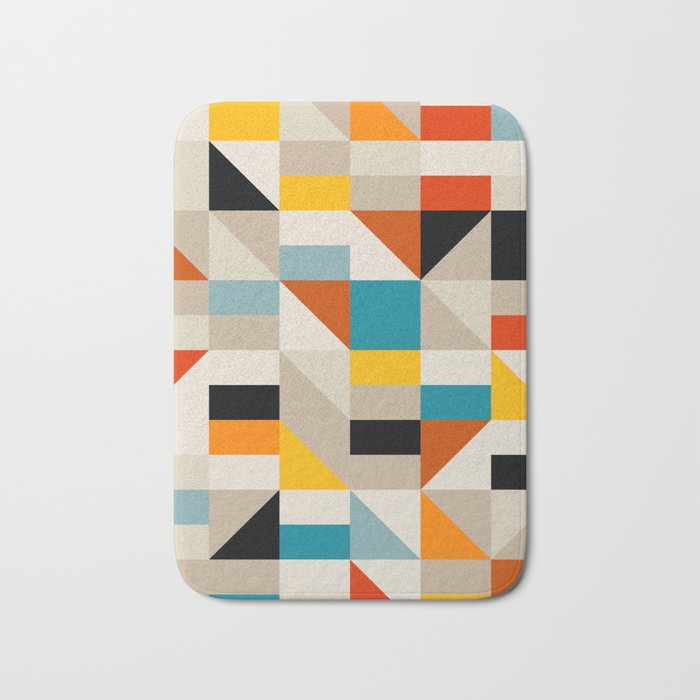 Modern Abstract Colorful Geometric Bold Artwork Bath Mat Gallery Image 1