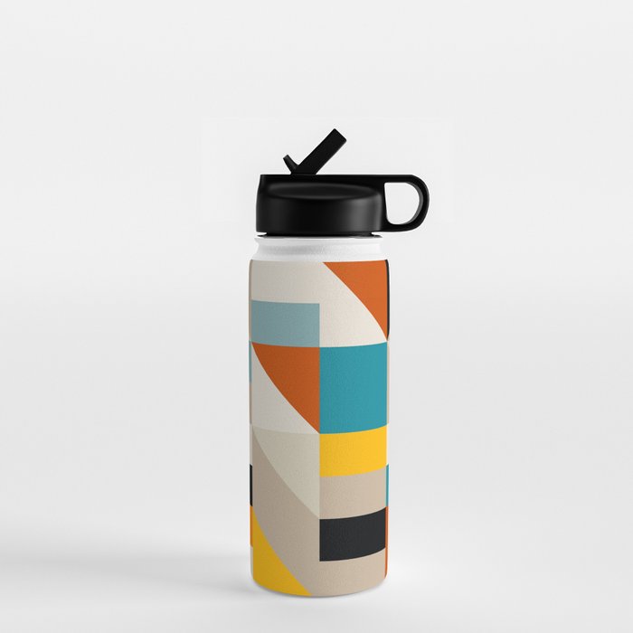 Modern Abstract Colorful Geometric Bold Artwork Water Bottle Gallery Image 1