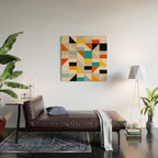 Modern Abstract Colorful Geometric Bold Artwork Wood Wall Art Gallery Image 2