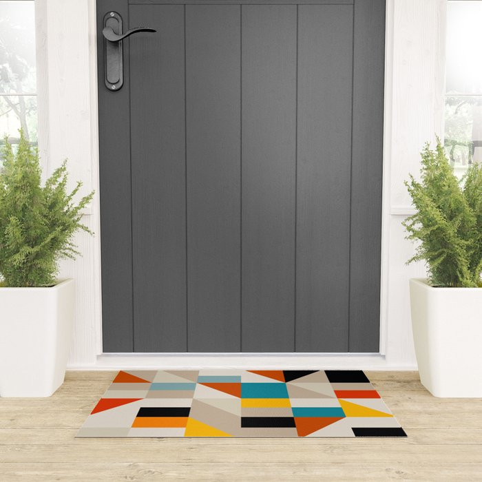 Modern Abstract Colorful Geometric Bold Artwork Welcome Mat Gallery Image 3