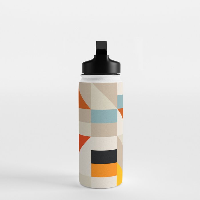 Modern Abstract Colorful Geometric Bold Artwork Water Bottle Gallery Image 3