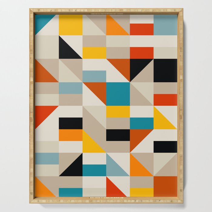 Modern Abstract Colorful Geometric Bold Artwork Serving Tray Gallery Image 1