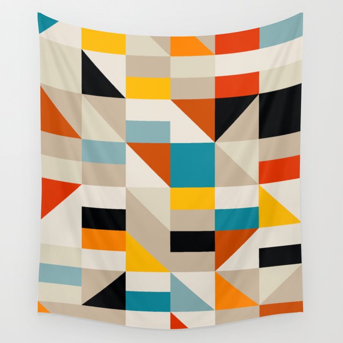 Modern Abstract Colorful Geometric Bold Artwork Wall Tapestry Gallery Image 4
